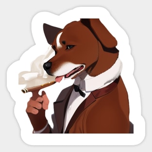 Dog Smoking Meme Sticker Sticker